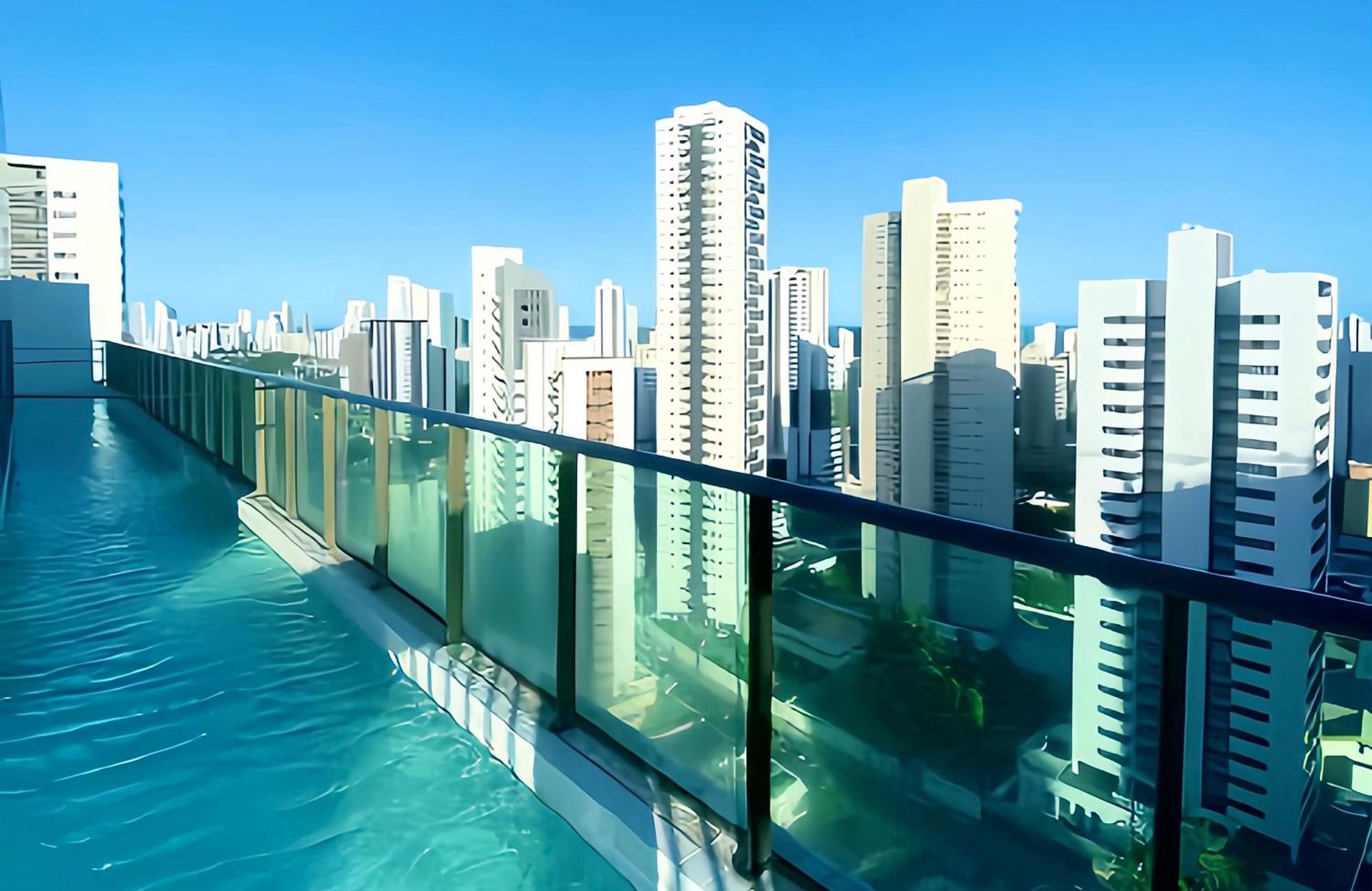 Flat Piscina No Rooftop Aluguel Temporada Em Recife Exteriör bild